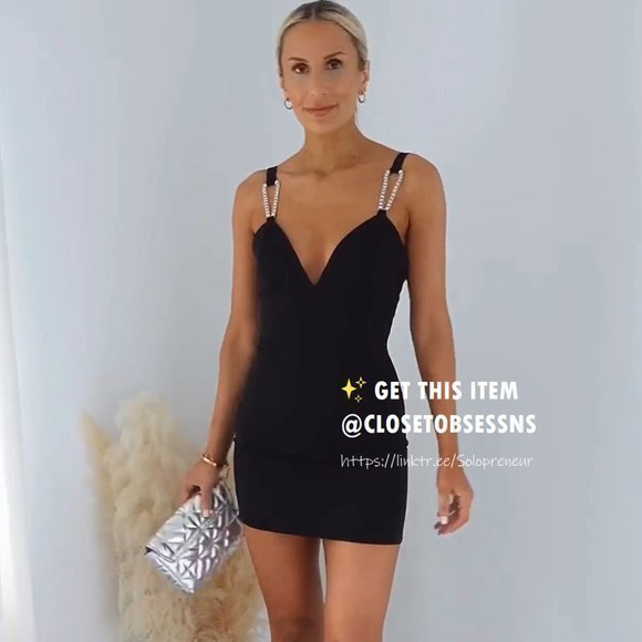 ZARA V-Neck Mini Dress - Picture 7 of 16